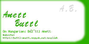 anett buttl business card